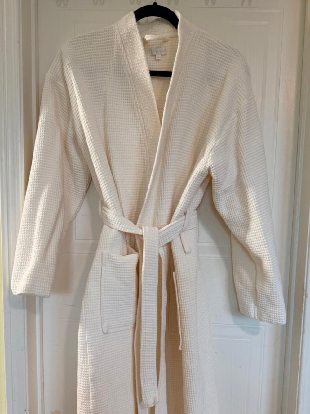 Talesma Turkish Cotton White Waffle Knit Bathrobe - Premium Spa Luxury